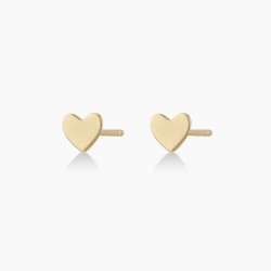 14k Gold Heart Studs