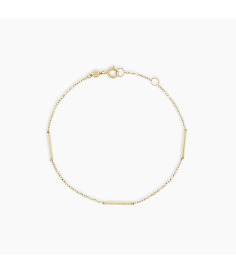 14k Gold Rose Bar Bracelet