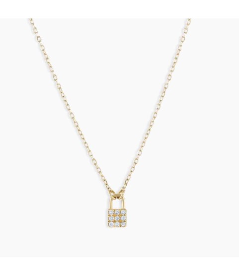 Diamond Kara Padlock Charm Necklace